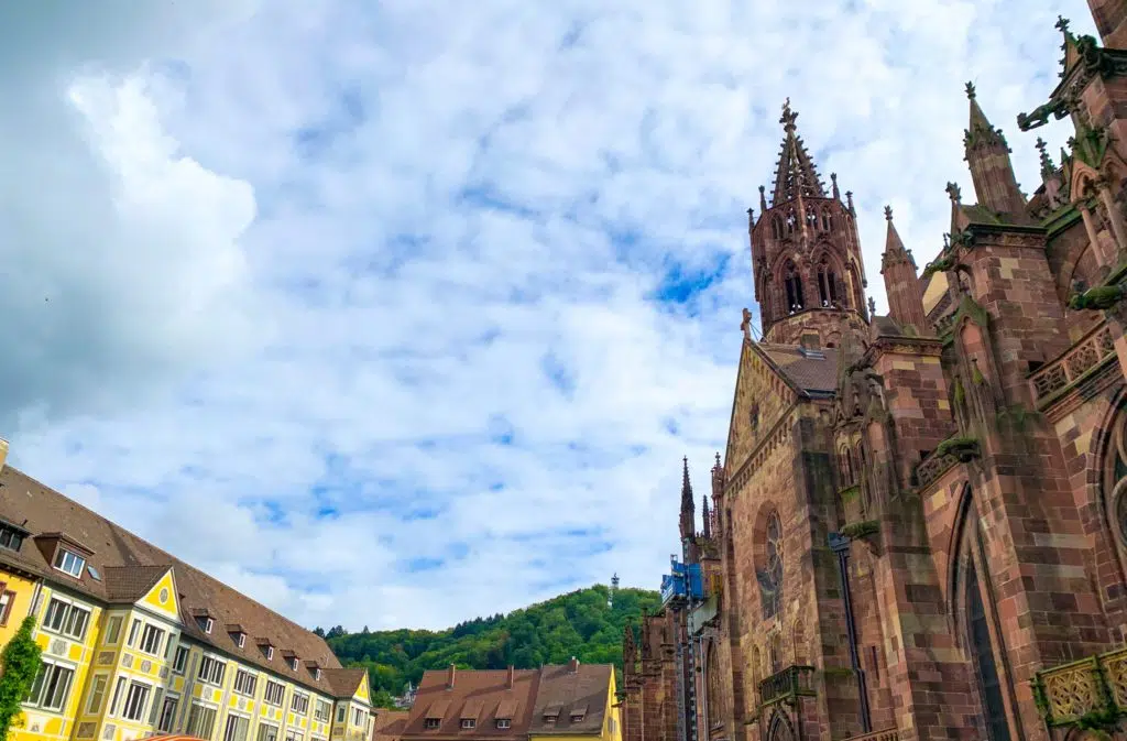 Black Forest from the Munsterplatz in Freiburg in Breisgau